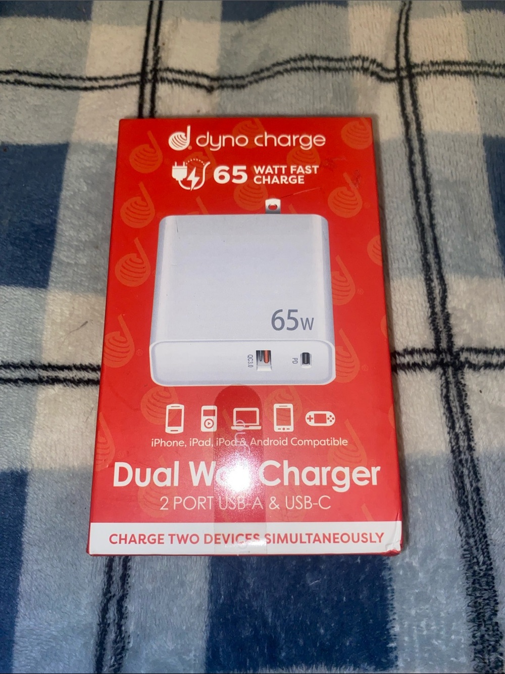 Dyno Charge 65W Dual Wall Charger - White